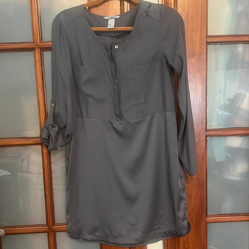 Silky grey tunic top